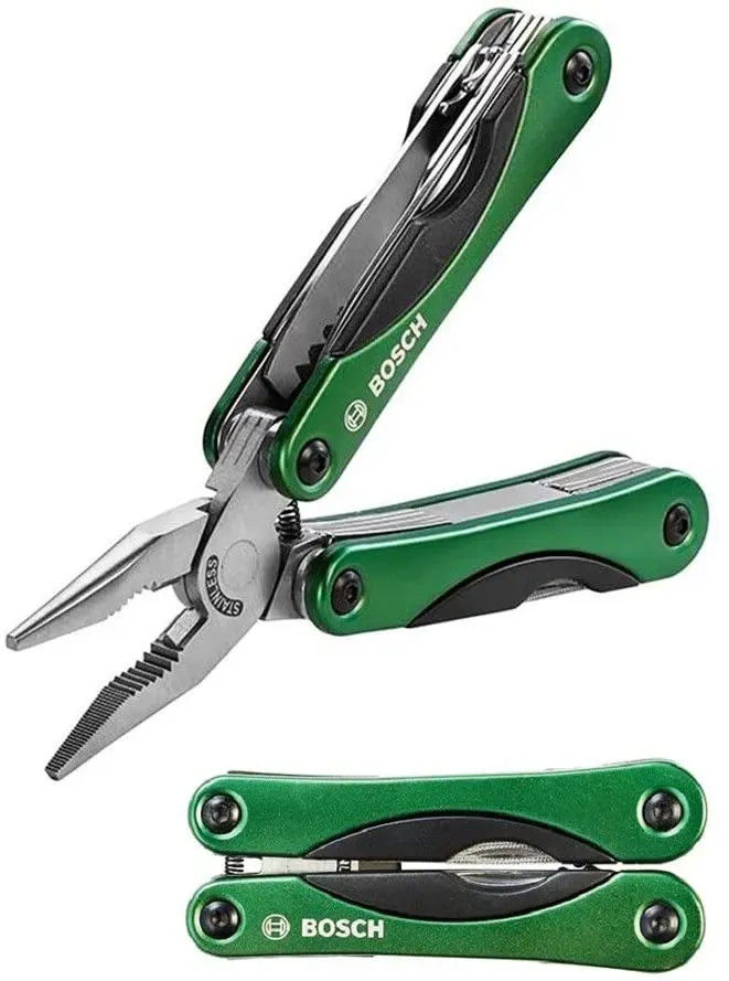 Japan NEW BOSCH Multi Tool 12-in-1 Plier Folding Knife Stainless 2609256D91
