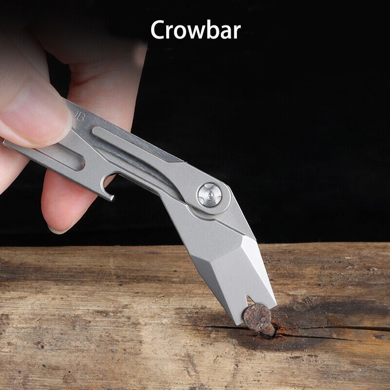 NEW Titanium Crowbar Pry Bar Scalpel Balde Knife Spanner EDC Tool Bottle Opener
