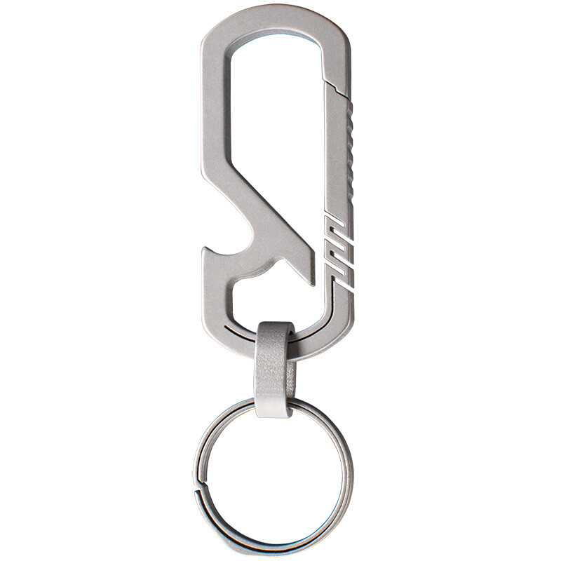 Titanium Keychain Bottle Opener Carabiner Key Ring Outdoor Travel EDC Multi Tool