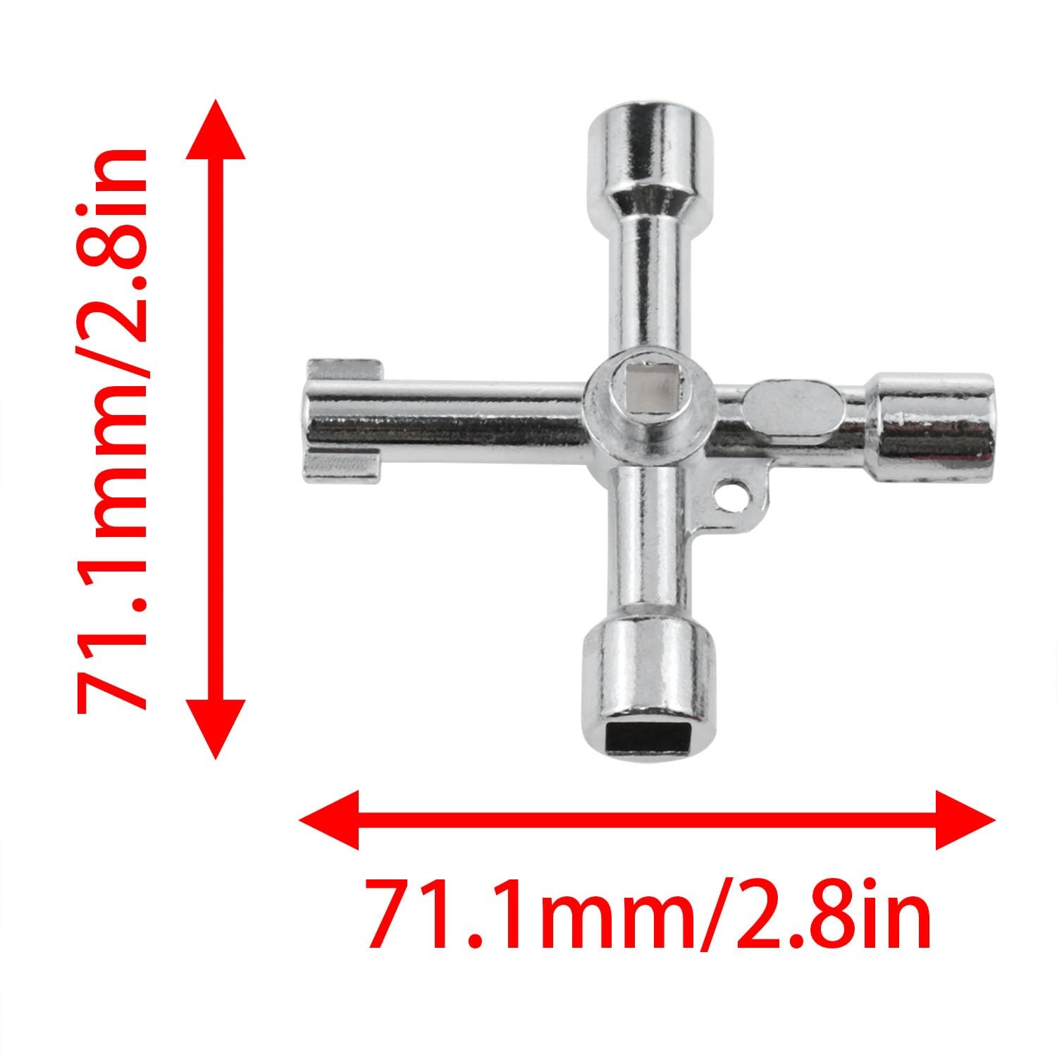 4 Way Cross Key Zinc Alloy Multifunction Triangle Wrench Plumber Electrician
