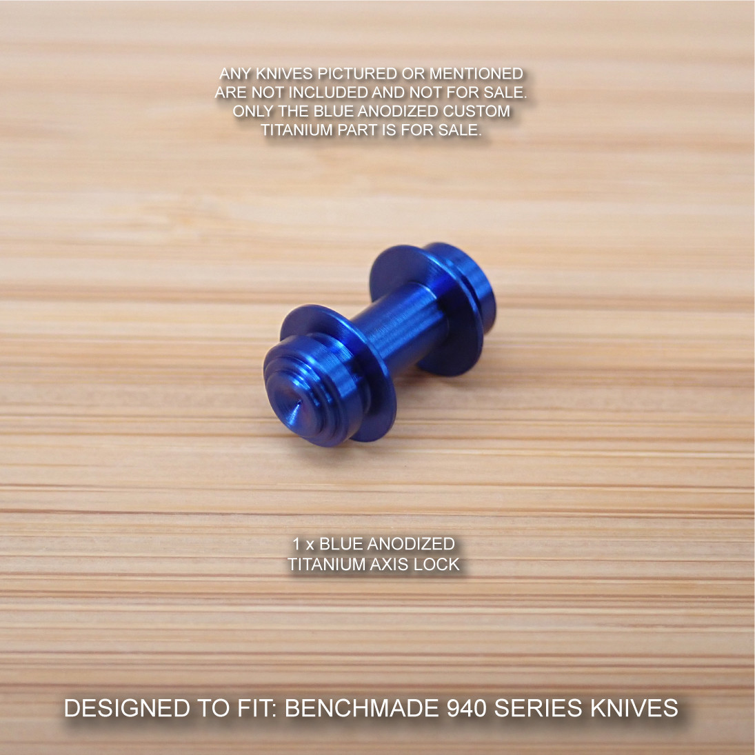 Benchmade 940-1 Osborne BLUE Anodized Custom Titanium Axis Lock Bar – No Knife