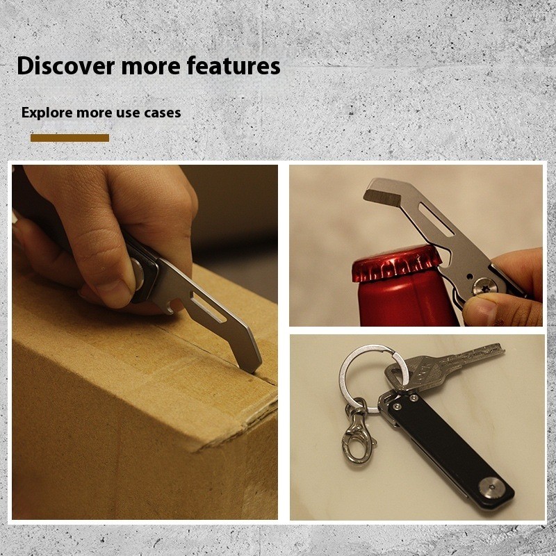 440 Stainless Steel EDC Multi Tool Hook Pry Bar Compact Durable