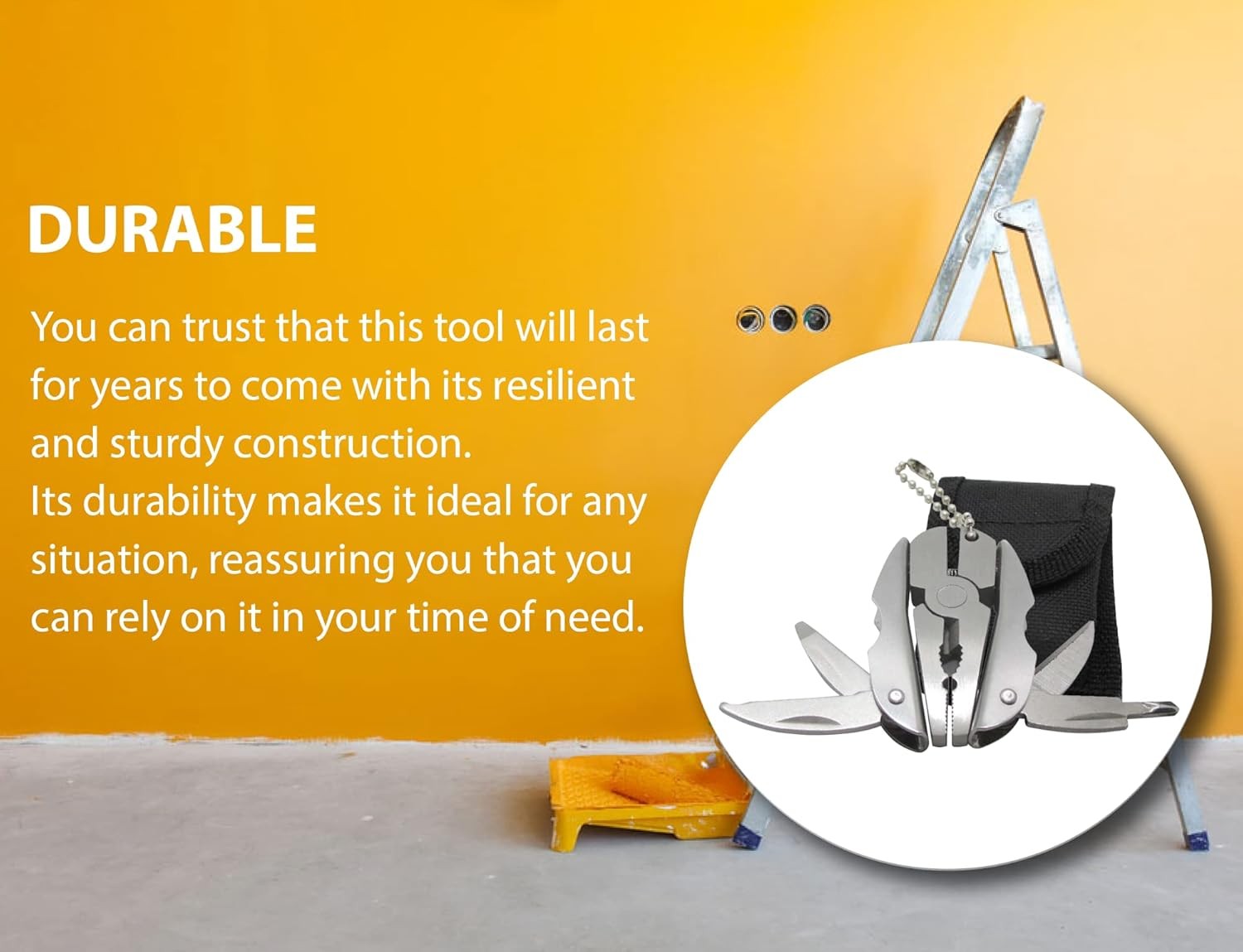 Mini Keychain Set – 6-in-1 Multitool Plier, Adjustable Wrench & Carry Case – Mul