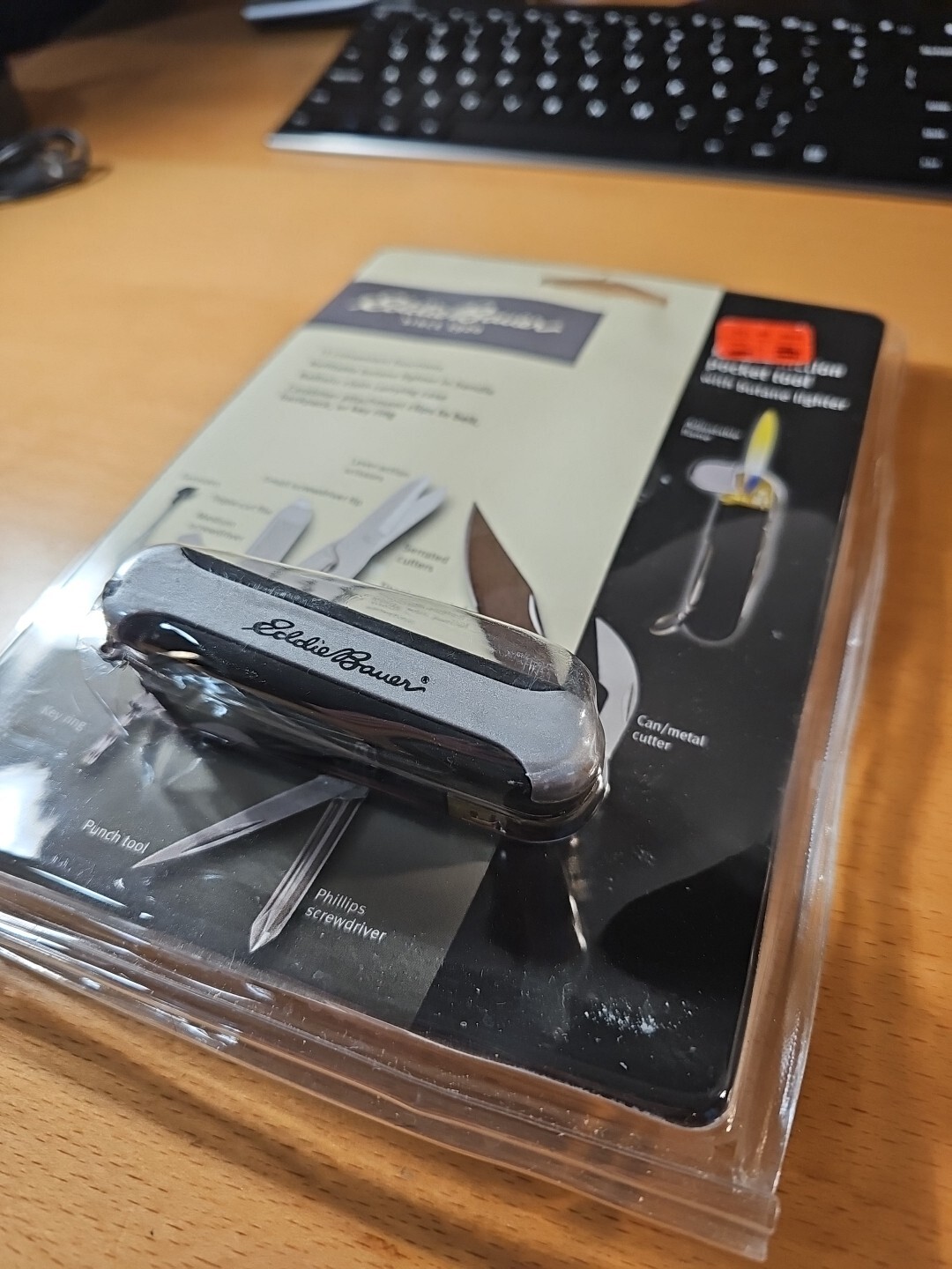 EDDIE BAUER Camping/Hiking Survival Multi Tool Pocket Knife With Compass & Case