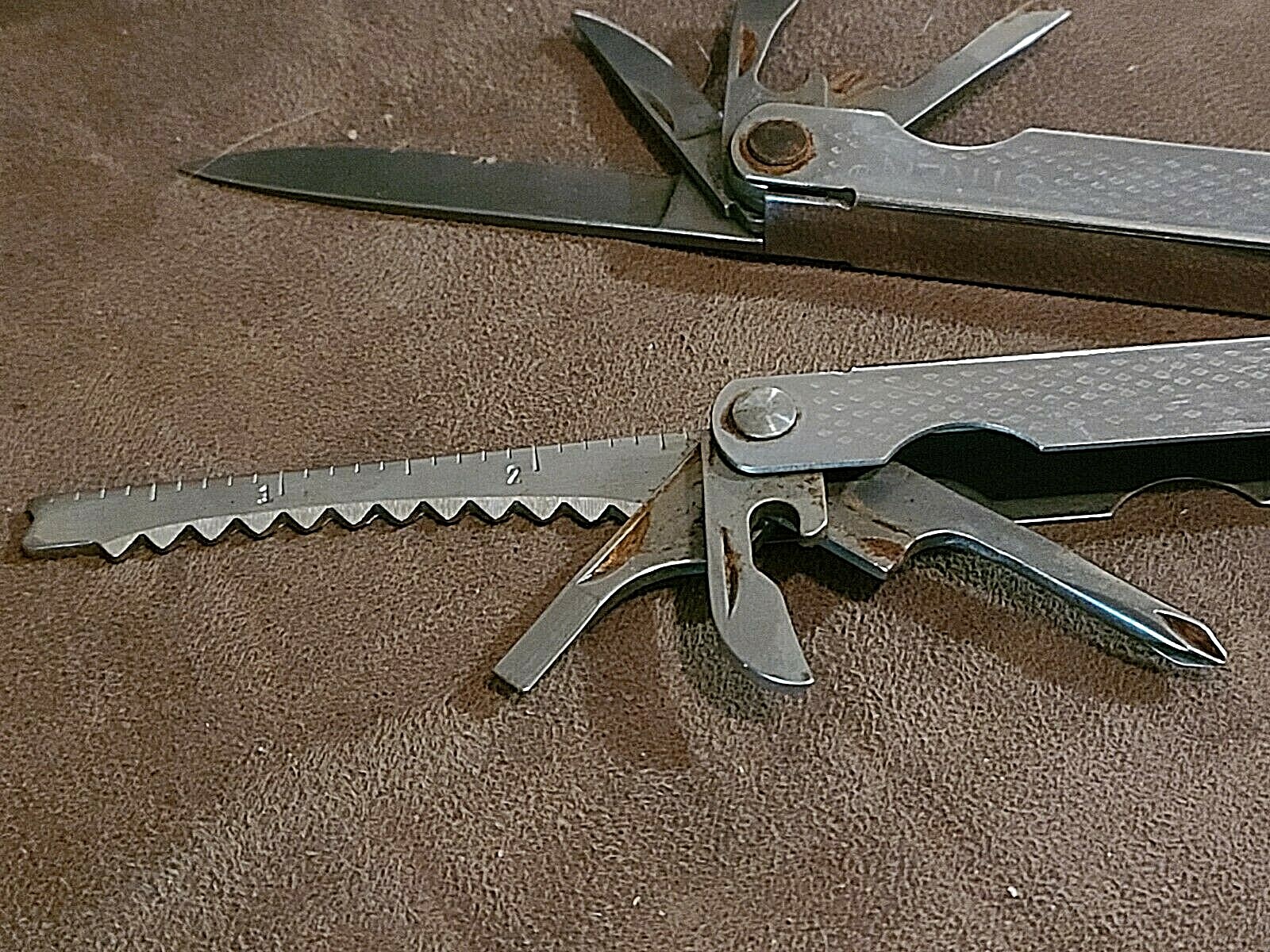 Stren Stainless Steel Multi Tool w Leather Belt Sheath Folding Pliers Rare