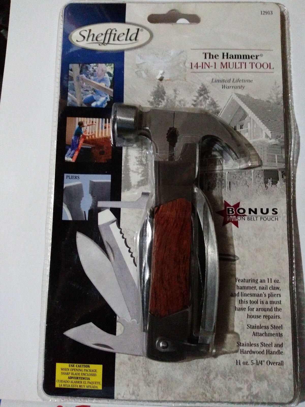 Sheffield 14-In-1 Stainless Steel & Wood Multi-Tool 12913 – 1 Each