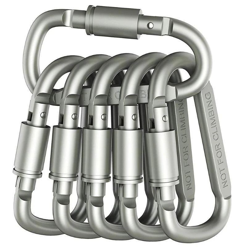 6PCS Carabiner Keychain Clip Aluminum Alloy Tactical Outdoor EDC