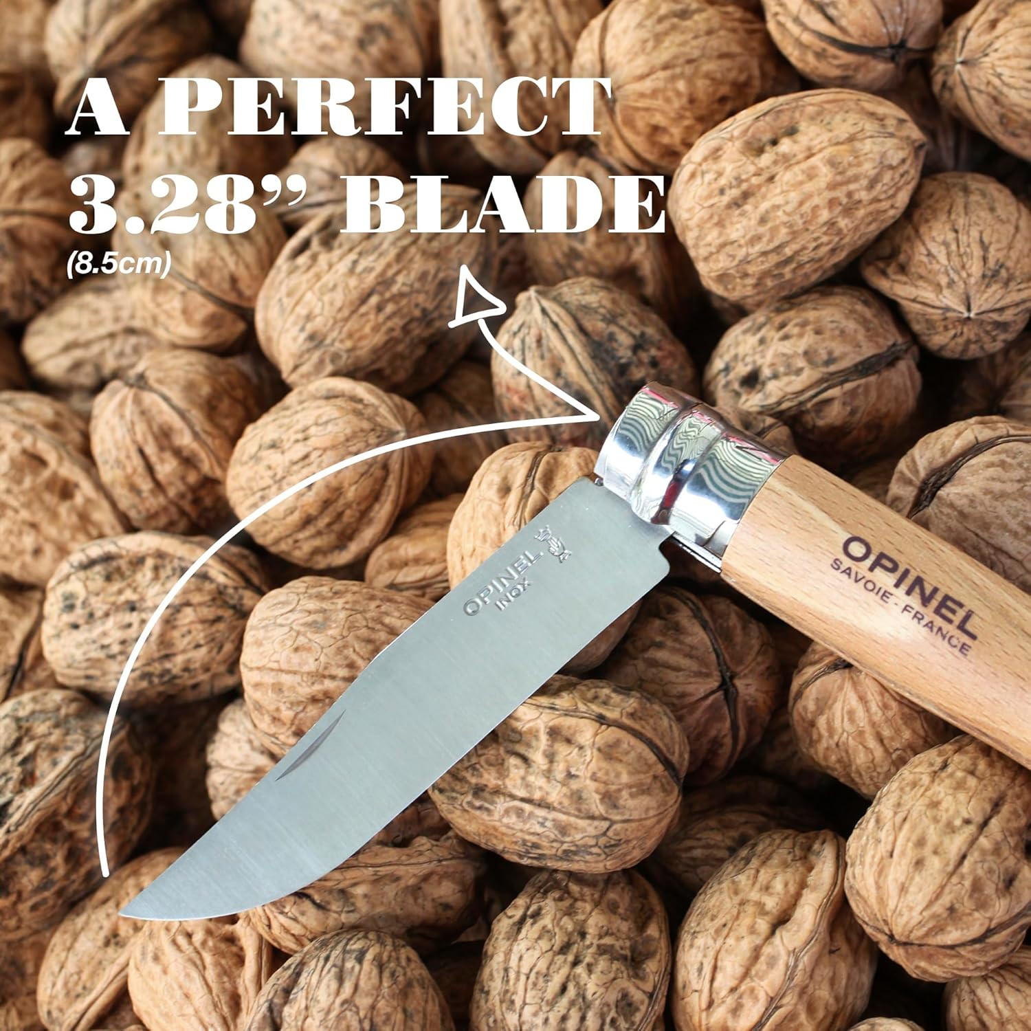 OPINEL No. 08 Stainless Steel Alpine Sheath Box Set, INOX Number 8 Stainless Ste