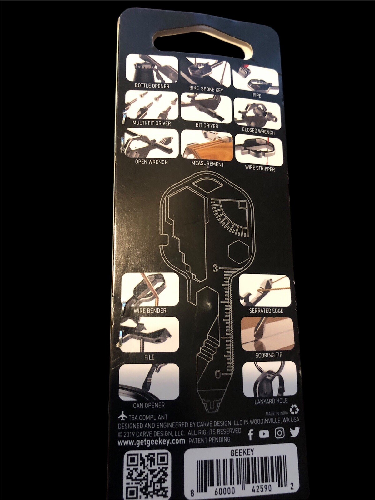 Geekey Multi-tool, THE Original Stainless Steel Key shaped EDC Tool, Great Gift