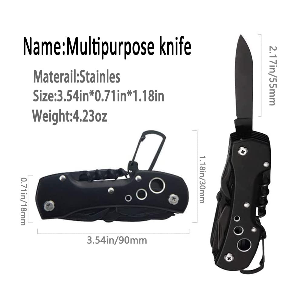 Swiss Small Pocket Knife, 15 in 1 Multitool Knife with Bottle Opener, Saw, Sc…