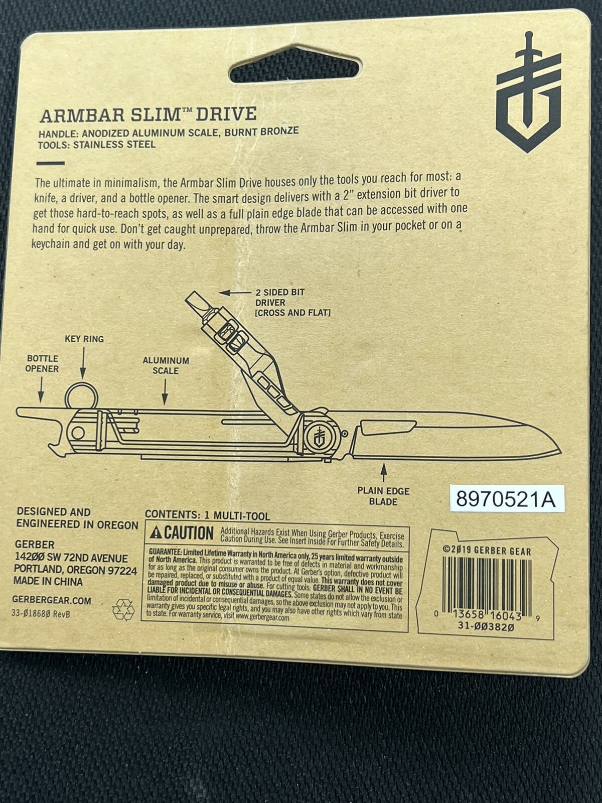 Gerber Armbar Slim Drive Multi Tool Color: Bronze