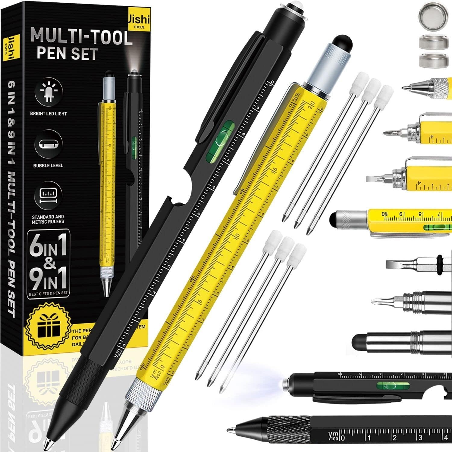 2pc Multitool Pen Set Cool Gadgets Gifts for Men Dad Birthday Stocking Stuffers