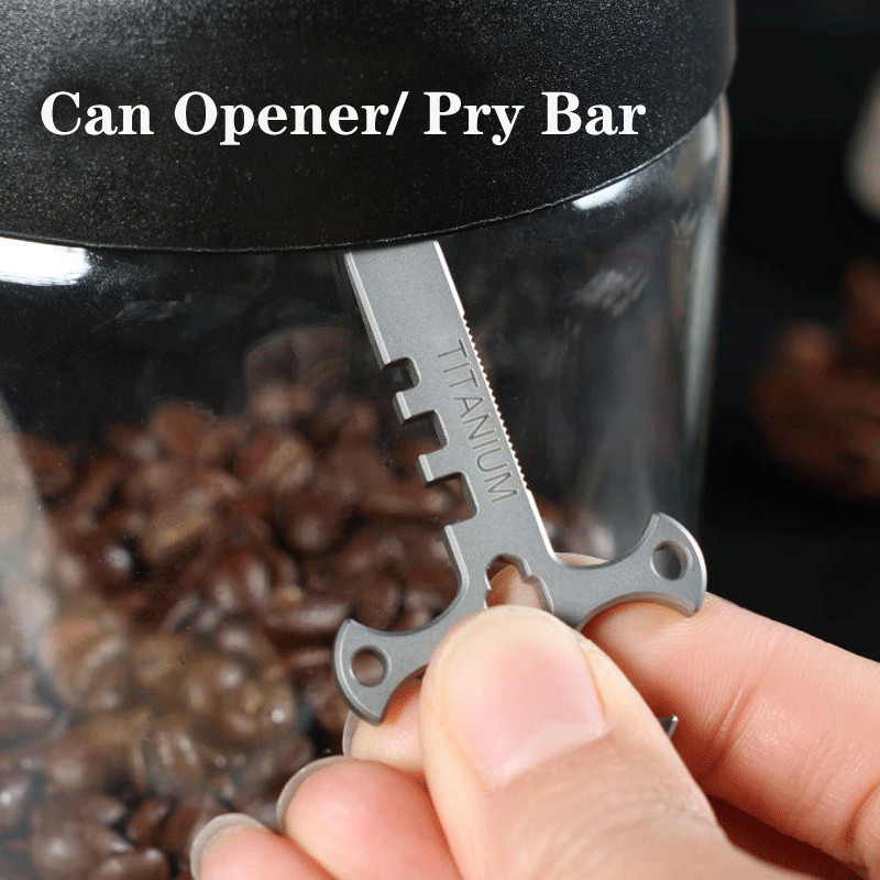 Outdoor Mini Titanium Pendant Necklace Pocket Multi Tools EDC Card Keychain