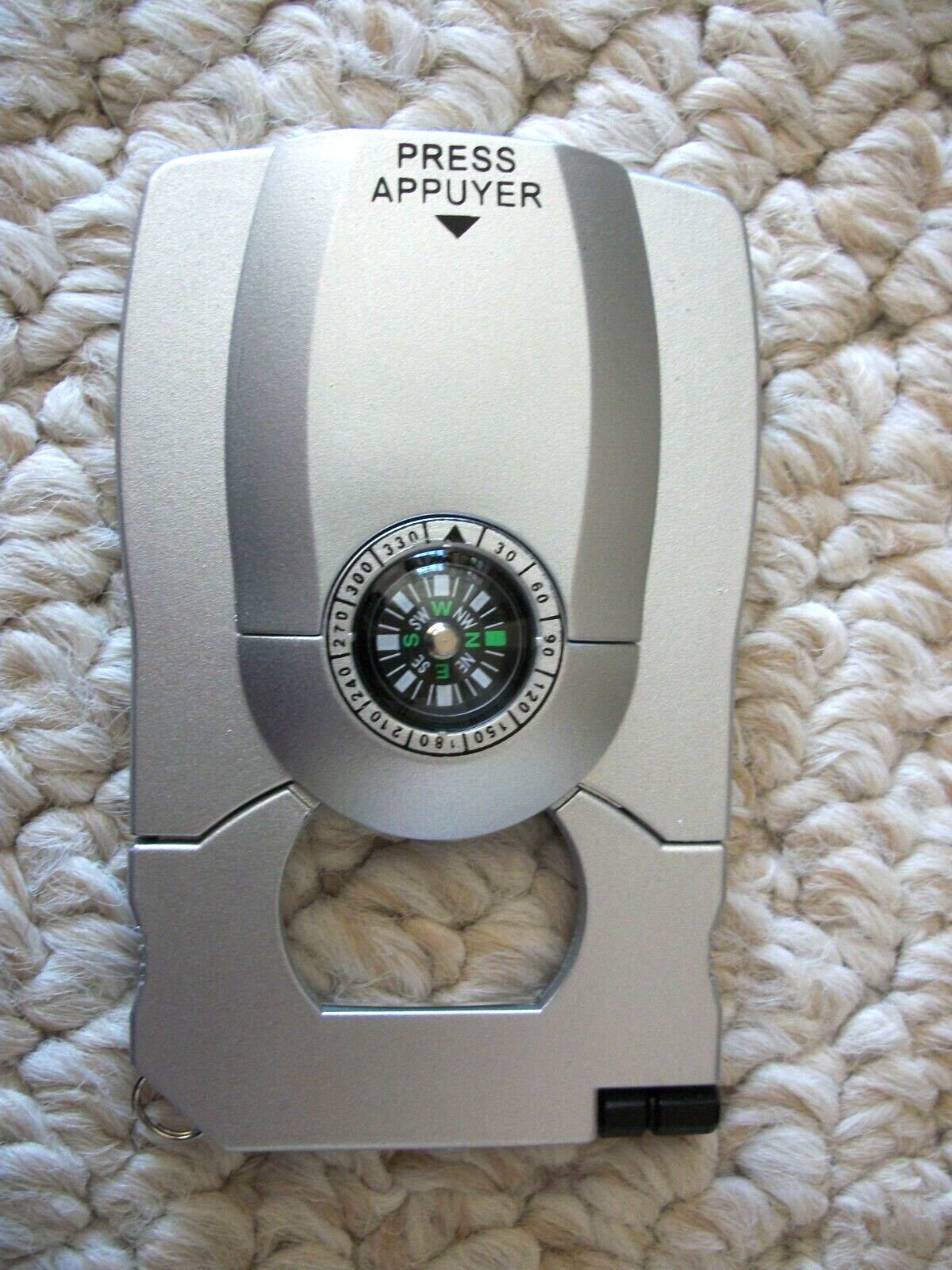 MULTI-FUNTION 10 CARD TOOL that also includes a COMPASS & LIGHT (#0053)