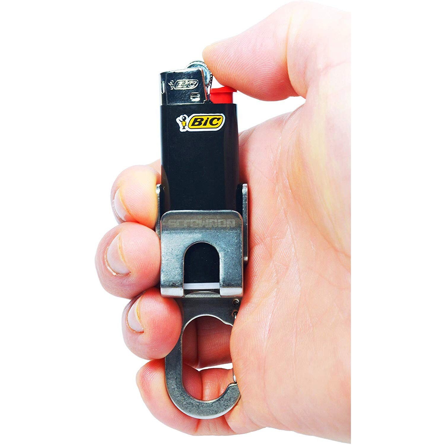 Bic Standard Full-Size Lighter Holder Keychain Multi Tool with Carabiner Clip…