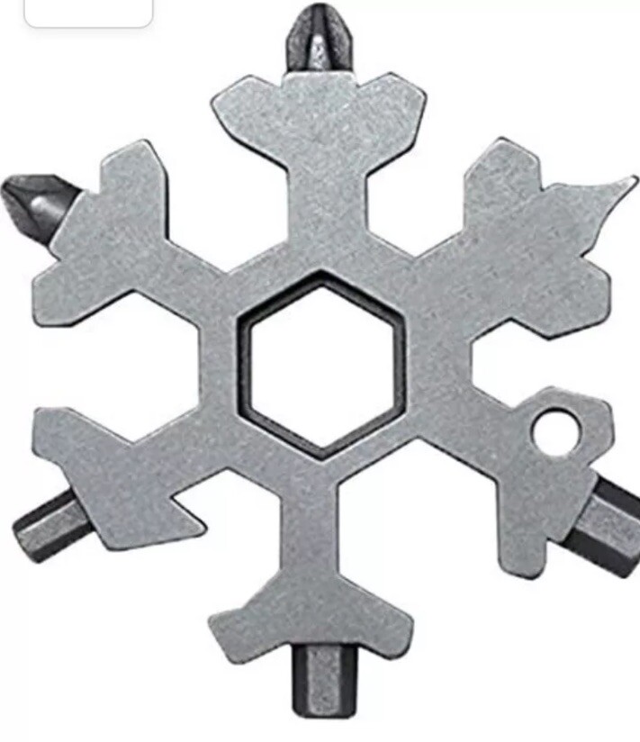 18 Tool Pocket-Size Multifunction Tool. 2.5” Diameter, Keyring Ready