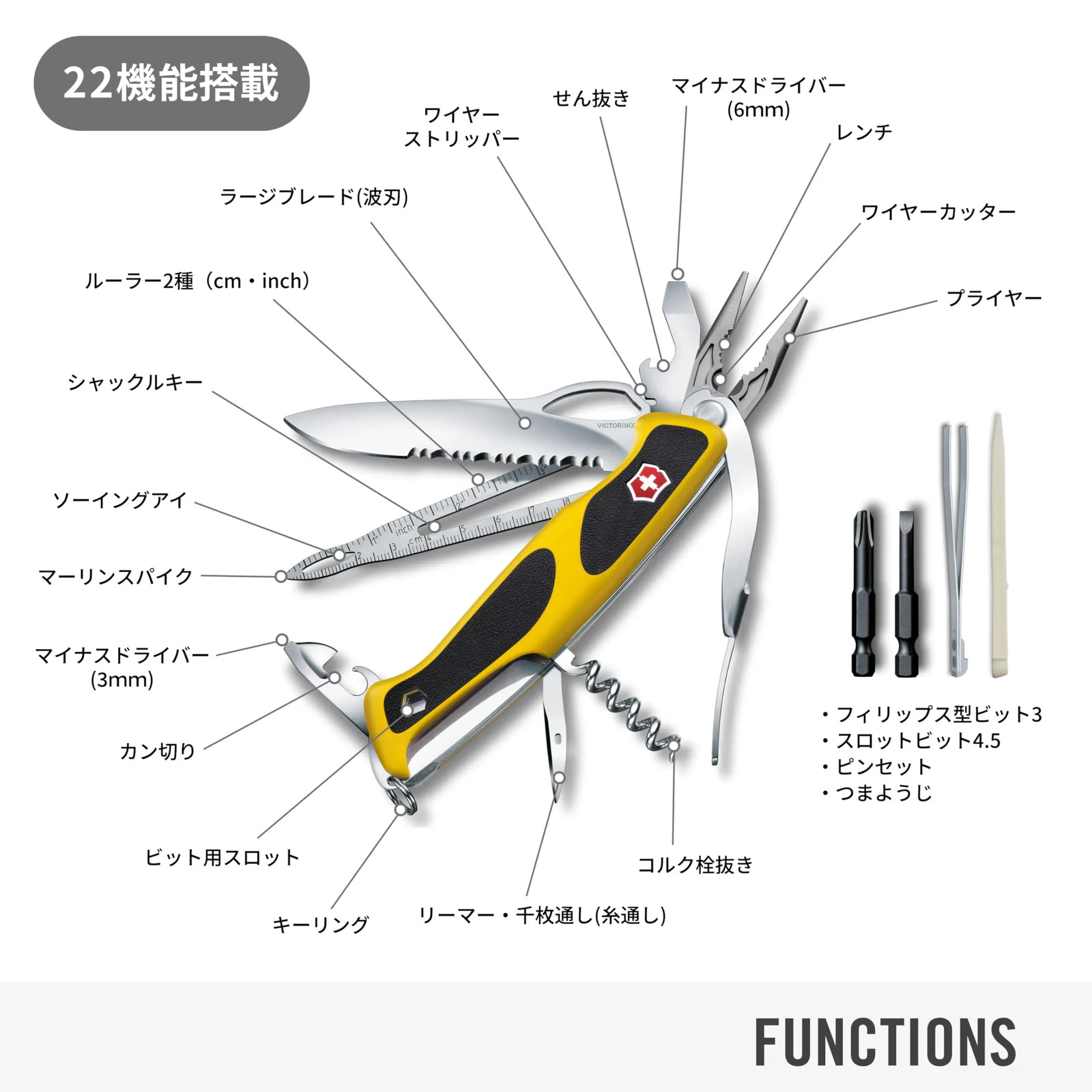 Japan NEW VICTORINOX Ranger Grip Boatman MW Yellow/Black Multi-Tool Knife