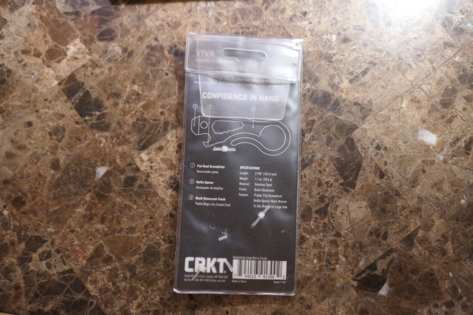 CRKT VIVA Multi-Tool- Flat Screwdriver, Bottle Opener, Multi-Wrench- Black- New