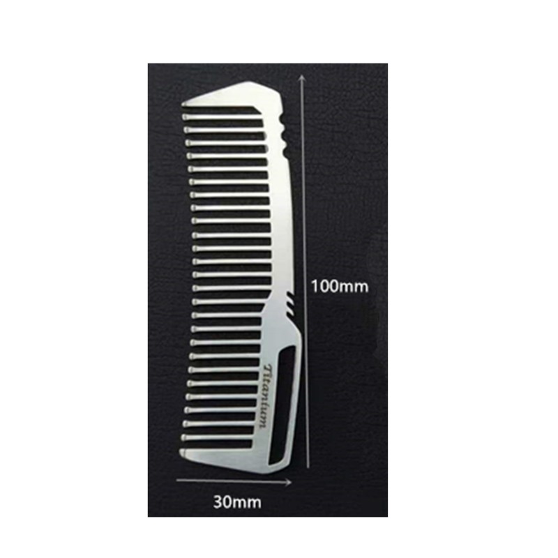 Portable for Titanium Alloy Comb Super Light Hair Brush Outdoor Pocket Gadge