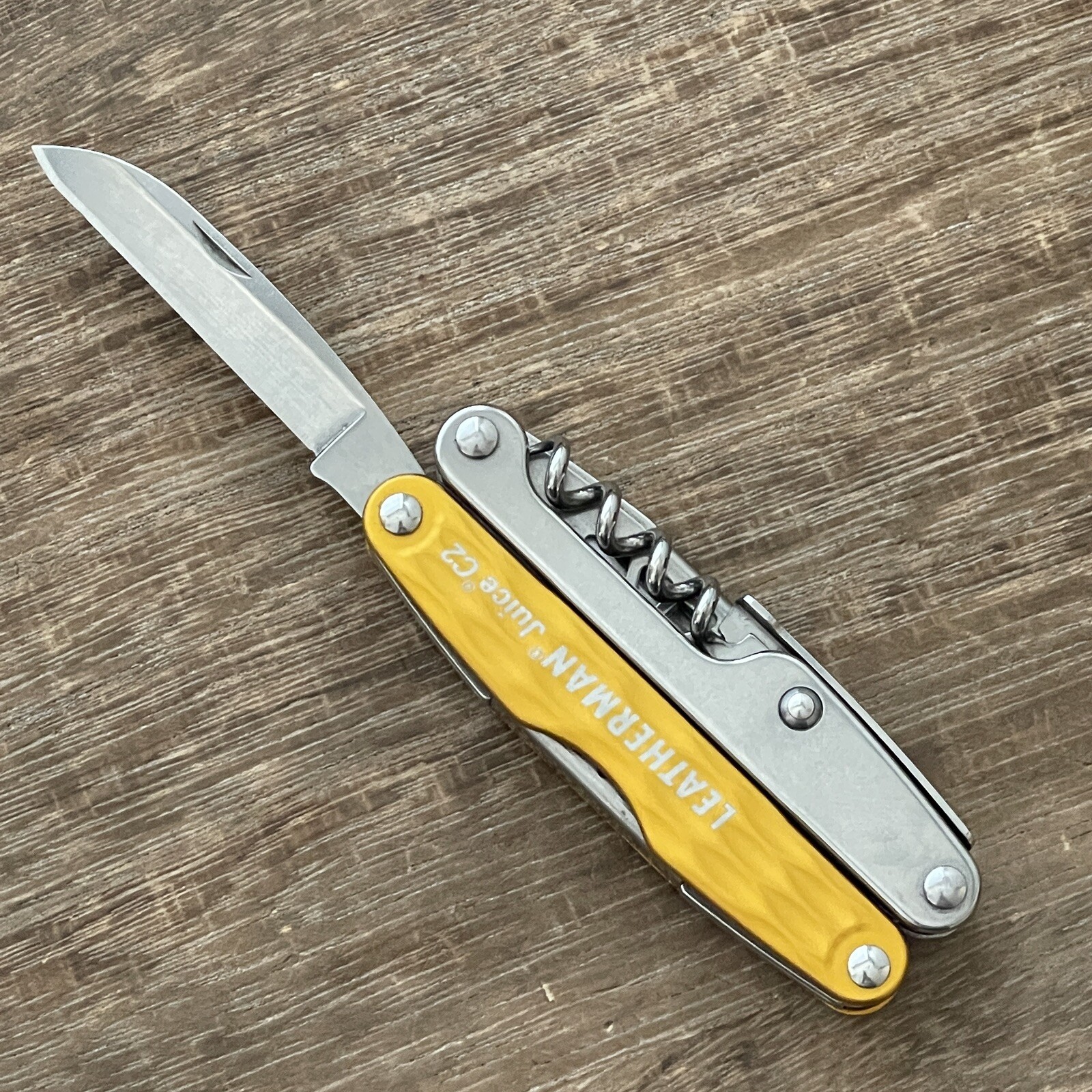 New, Leatherman Juice C2 Sunrise Yellow multitool w/premium nylon sheath