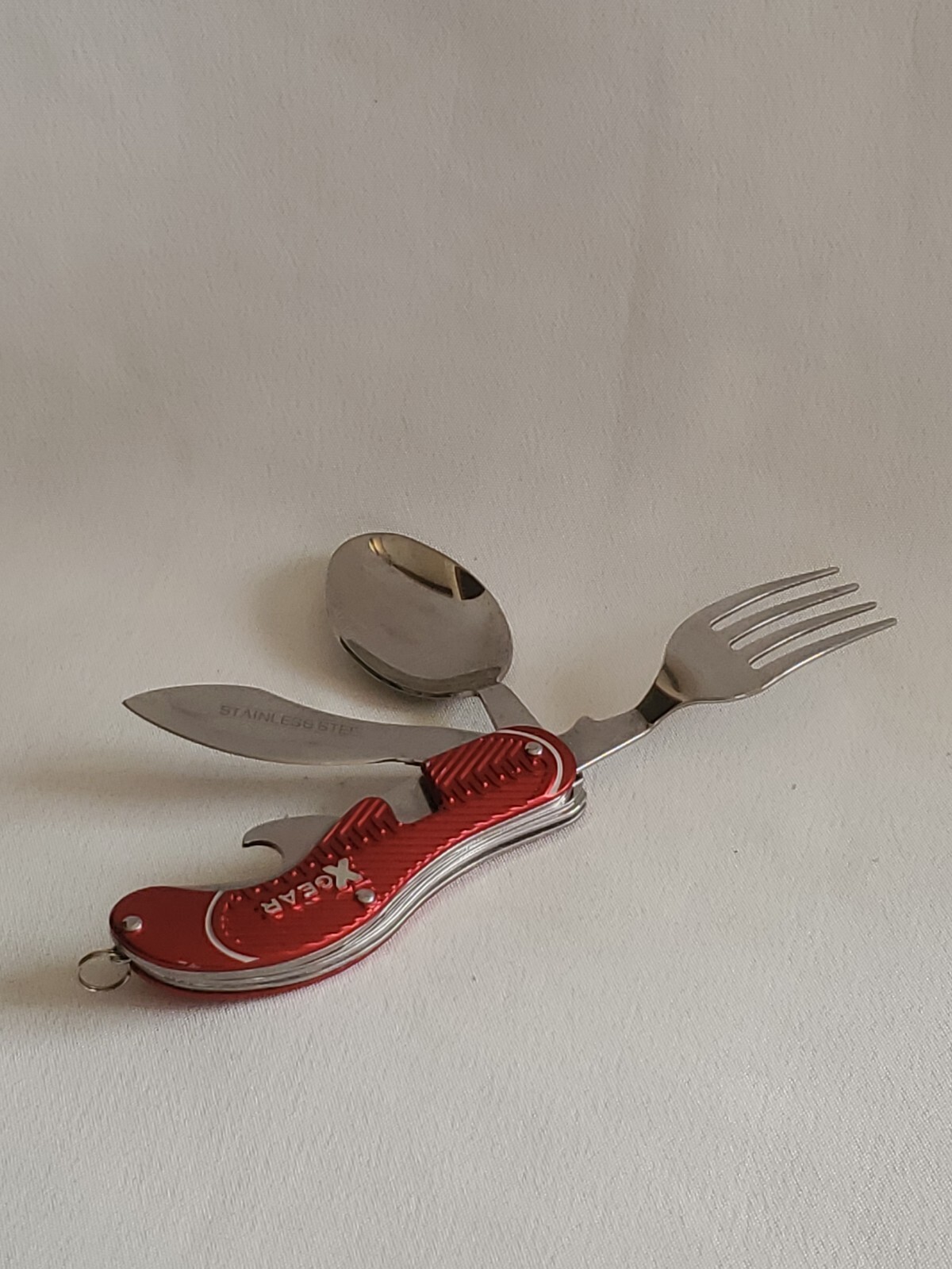 3 in 1 Foldable Camping Hiking Picnic Cutlery Fork Spoon Bottle Opener 2 Pieces