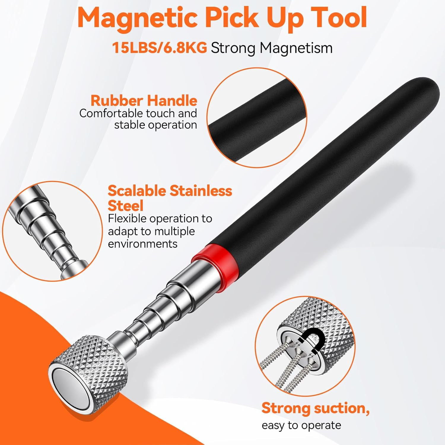 3-Pack Magnetic Telescoping Pickup Tool Set – Cool Gadget Gifts – Flexible Magne