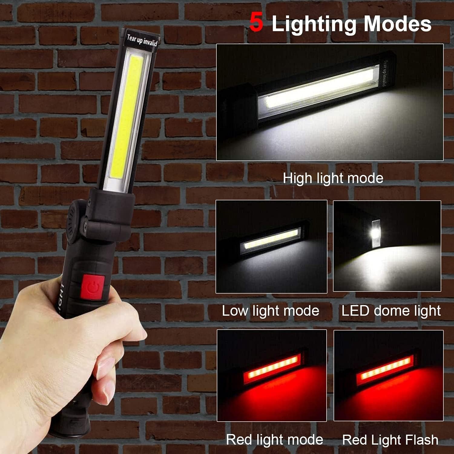 Powerful LED Work Light 2-Pack with 360° Rotation & Magnetic Base – Rechargeable