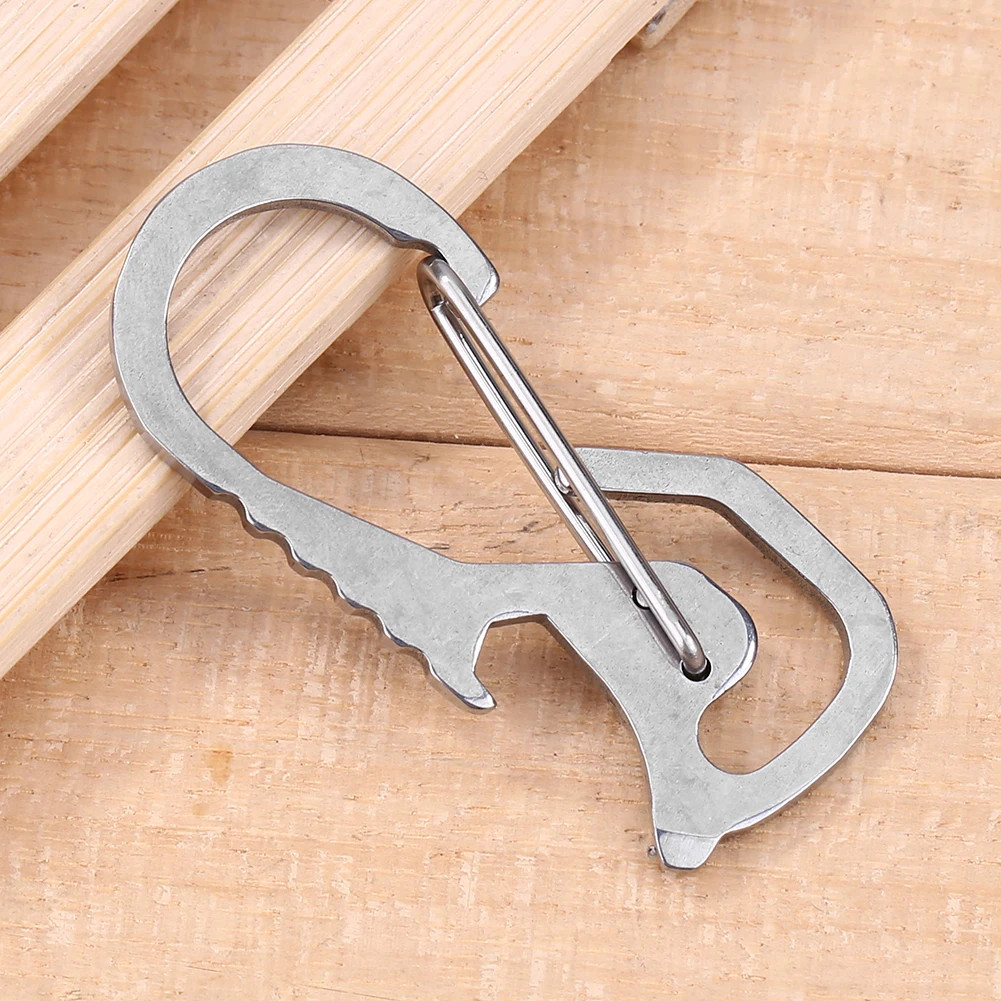 Keyring Bottle Opener Stainless Steel Pocket Keychain Carabiner Multifunctional