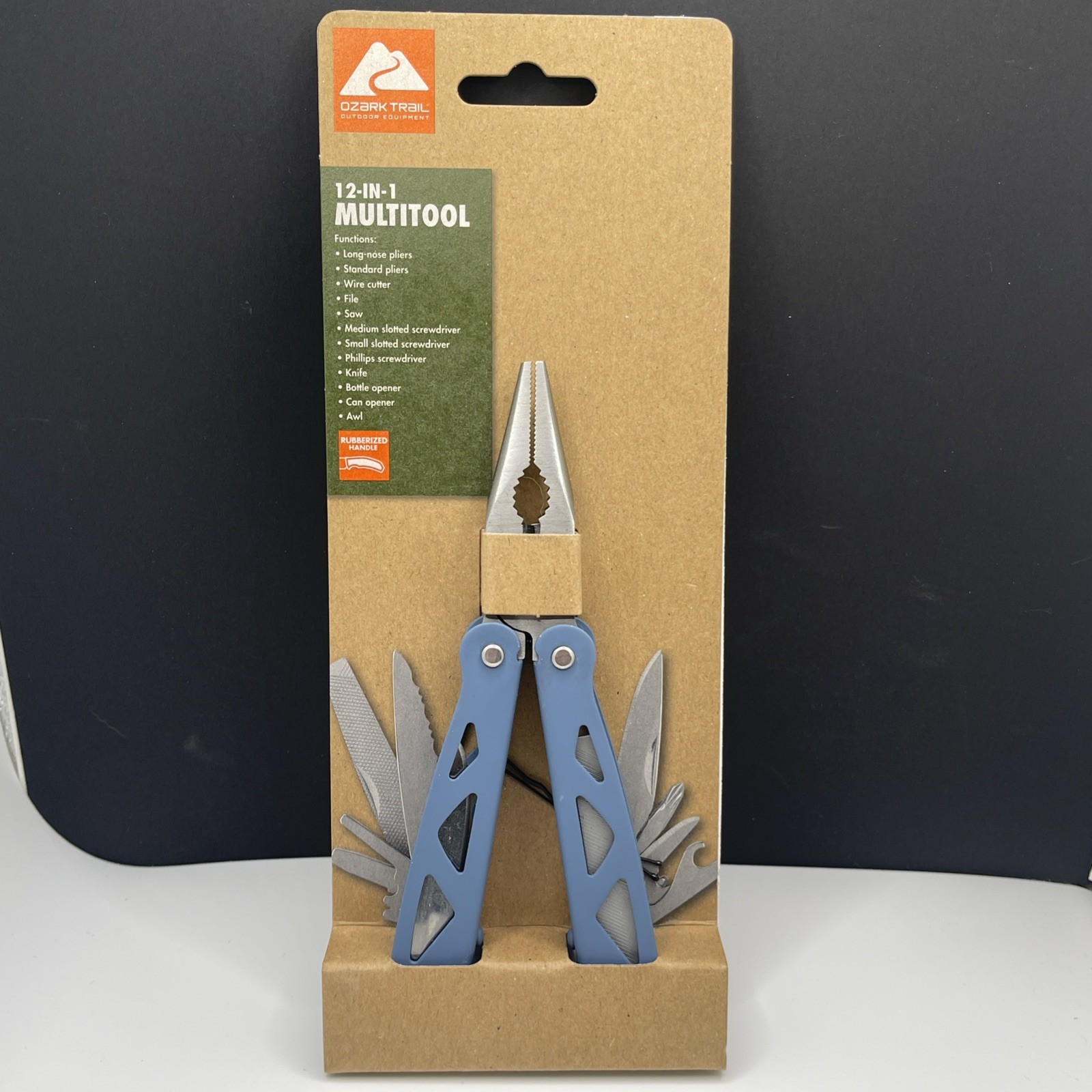 Ozark Trail Camping Steel 12-in-1 Multi Tool Camping Fishing Blue NEW