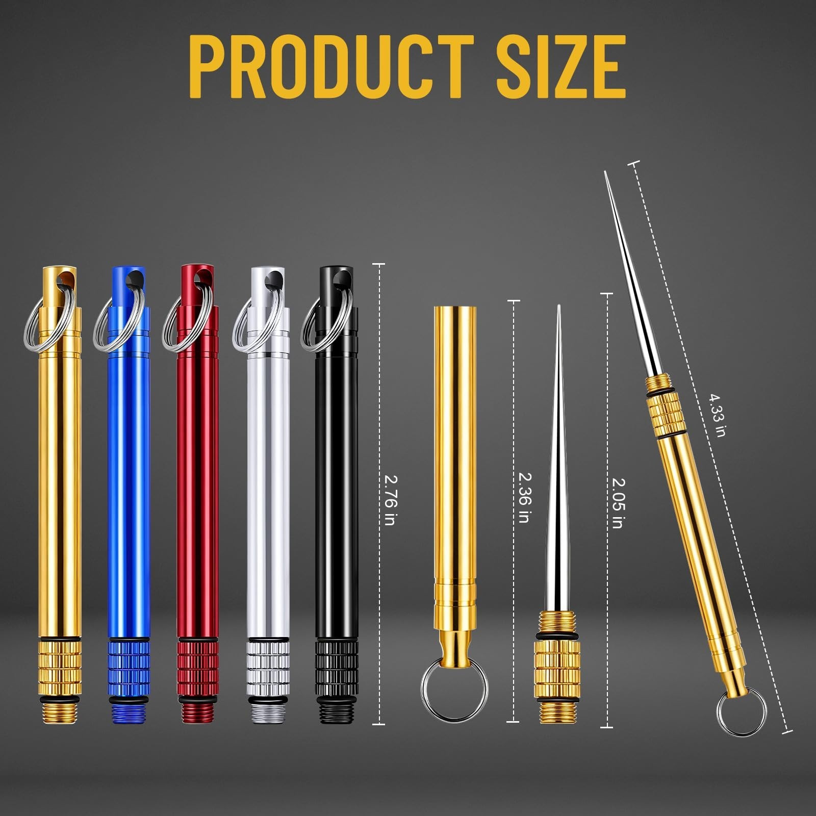 10Pcs Portable Titanium Toothpick Holder Set, Reusable Metal Picks with Keychain