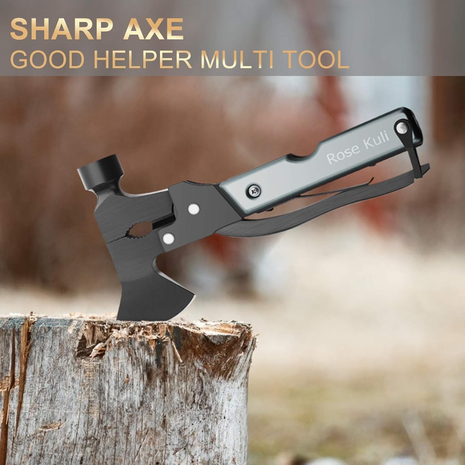 Compact 18-in-1 Multitool Hatchet with Knife and Hammer – Perfect Gift for Dads