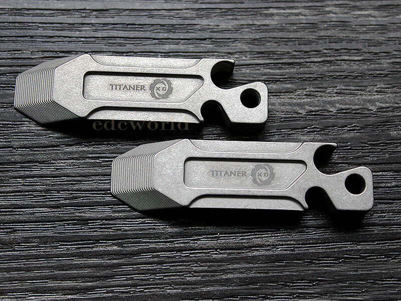 TITANER Titanium TC4 Pry Bar Crowbar Tool Key Chain Pendant EDC Bottle Opener