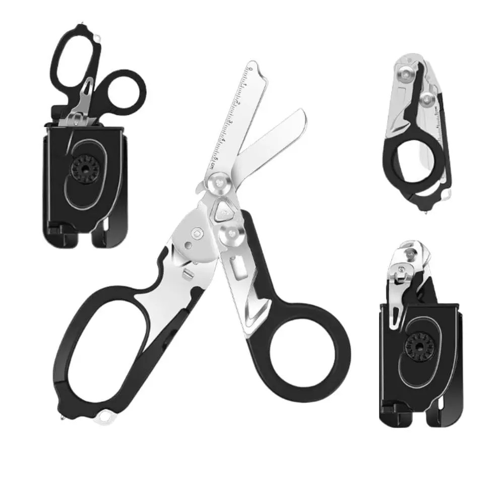 Multifunctional Emergency Rescue Shears with Strap Cutter Glass Breaker Outdoor