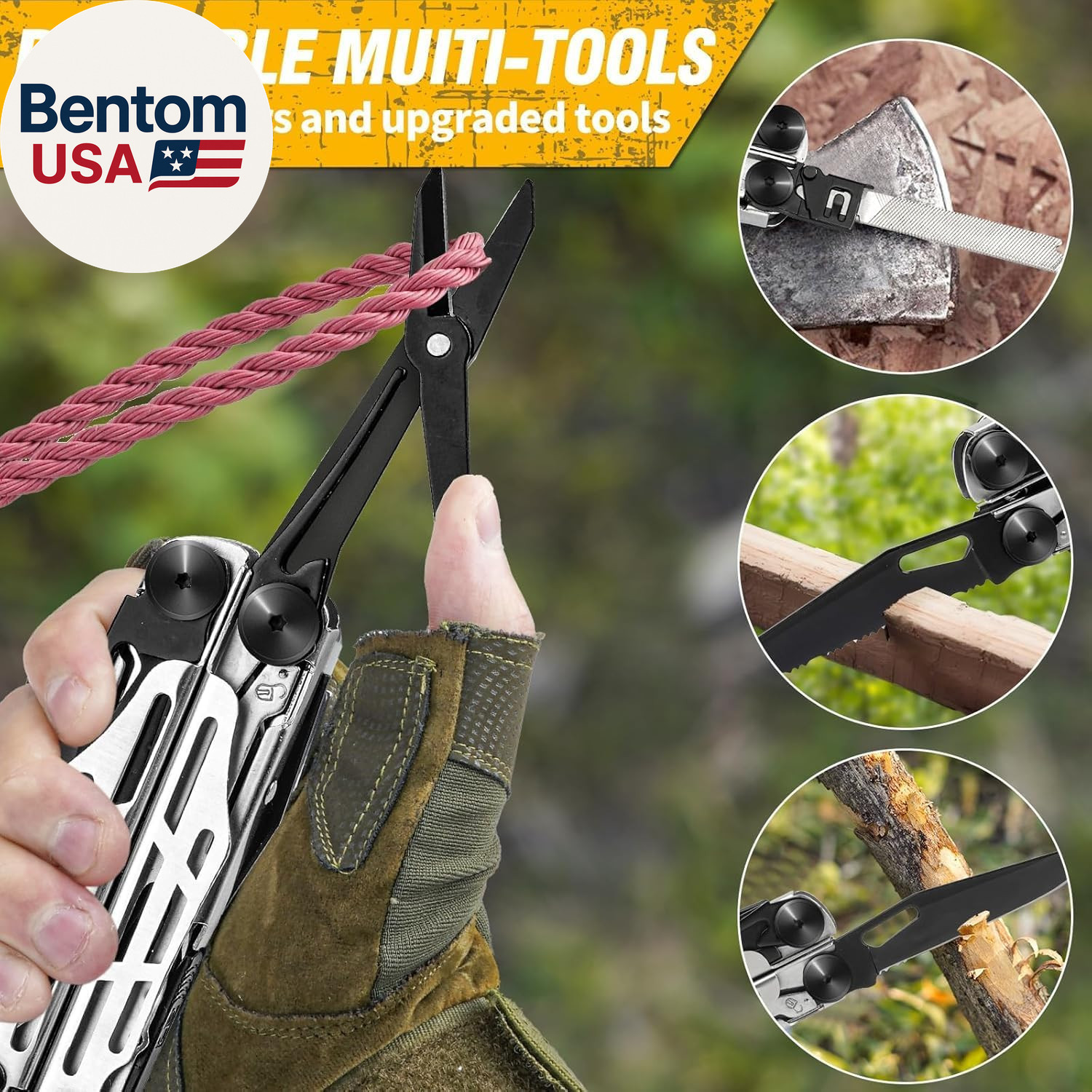 Multitool Pliers Pro BI2045, Stainless Steel 31-In-1 Multi Tool Pliers with Repl