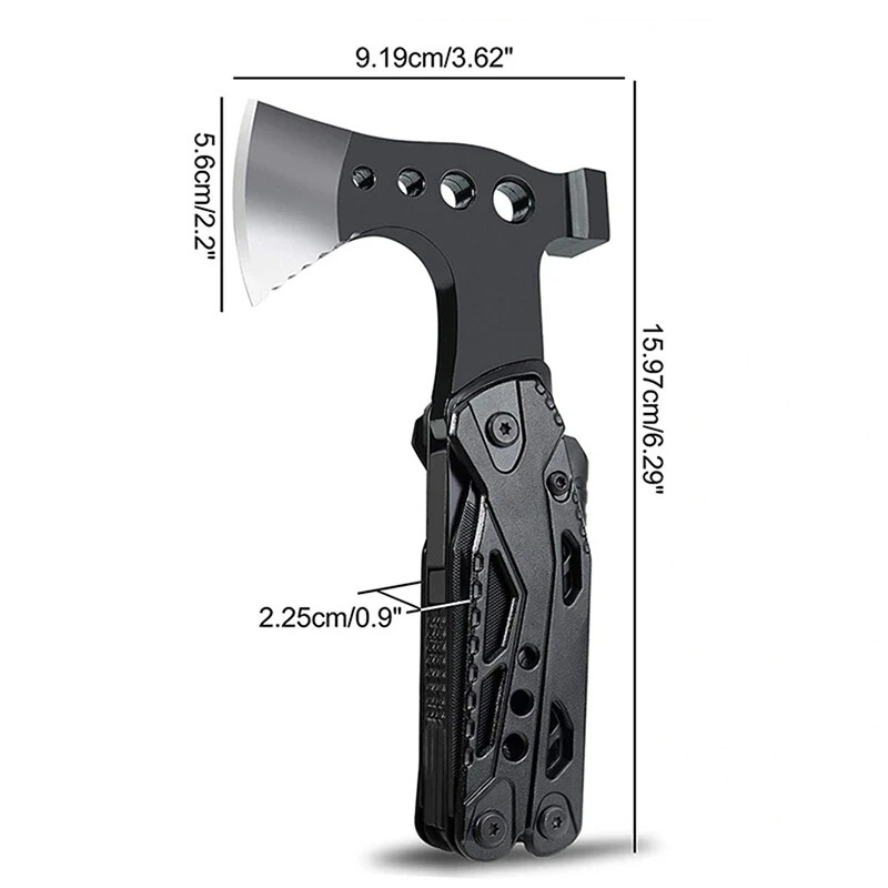 Multi Function Purpose Axe Hammer Tool Knife Camping Hatchet Survival Outdoor