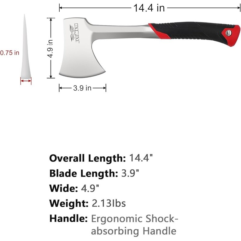 Compact Hatchet Heavy Duty Camping Tool Ergonomic Grip Forged Steel Sheath New