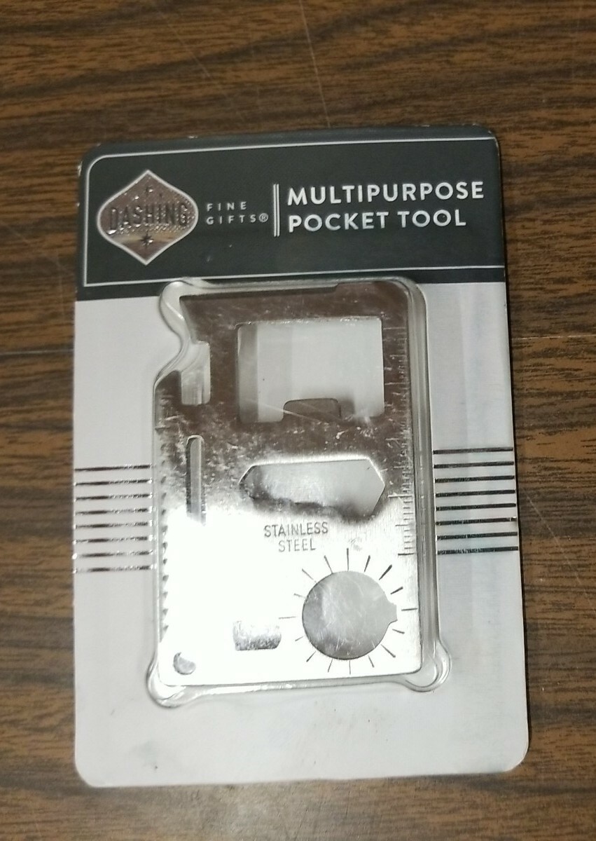 Multi Purpose Credit Card Pocket Tool With Lanyard Hole Can Opener Knife Saw