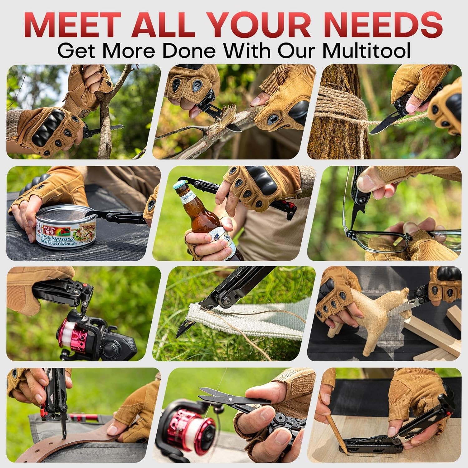 Multitool Stainless Steel 27-in-1 Pliers with Knife Sheath Outdoor Survival Gear
