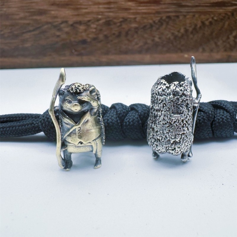 Hedgehog Shape Lanyard Beads Paracord Beads Brass Charm Beads Enduring