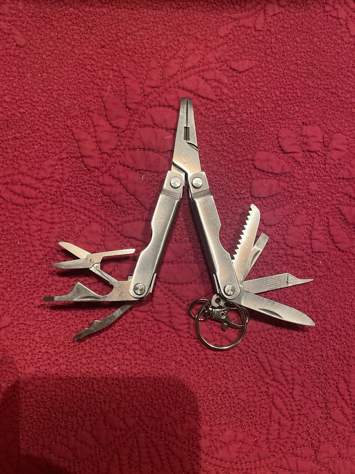 Pocket Multi Tool in Stainless Steel with Key Ring and Carrying Case, Lot of 3