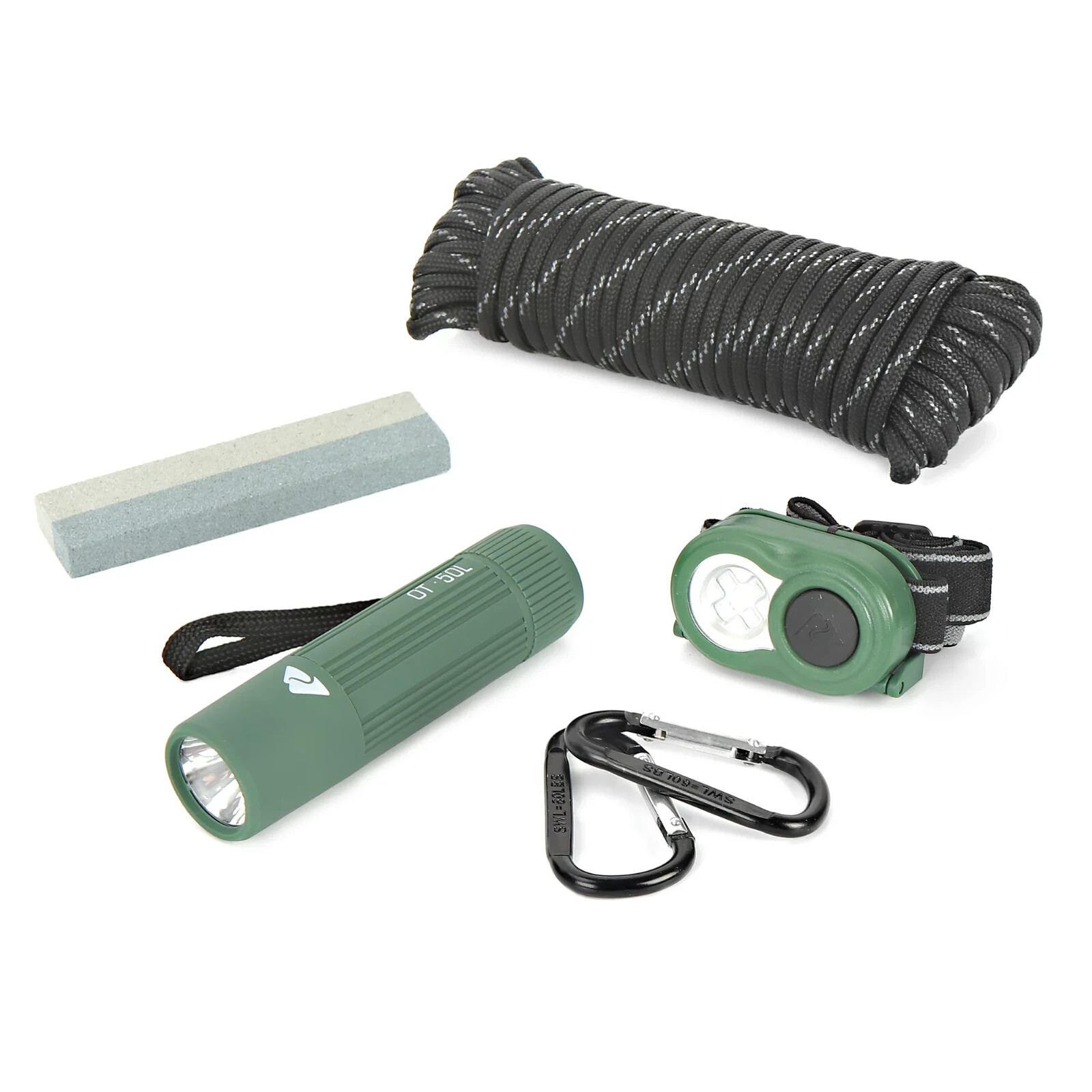 Ozark Trail 11 Pcs Camping Tool Set Black & Green 31344 Machete/Paracord/Carabin