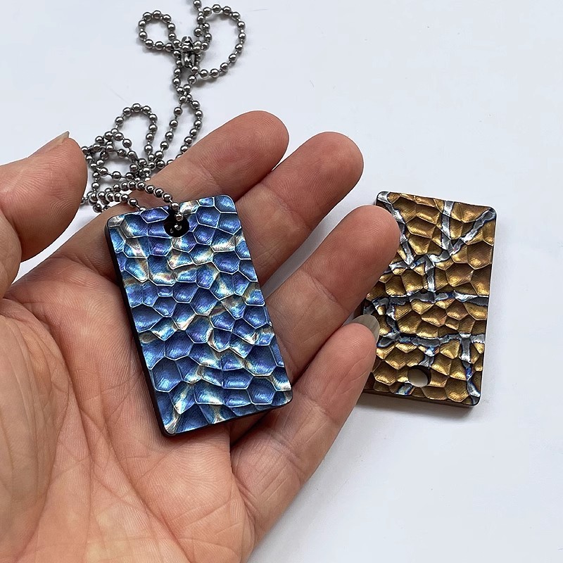 Pure Titanium EDC Necklace Man Necklace Pendant Dog Tag Key chain Decorate Tools
