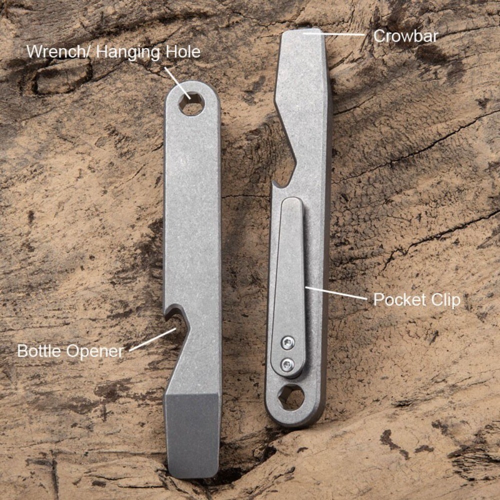 New Titanium Alloy Pocket Pry Bar Crowbar Opener Portable Outdoor EDC Multi Tool