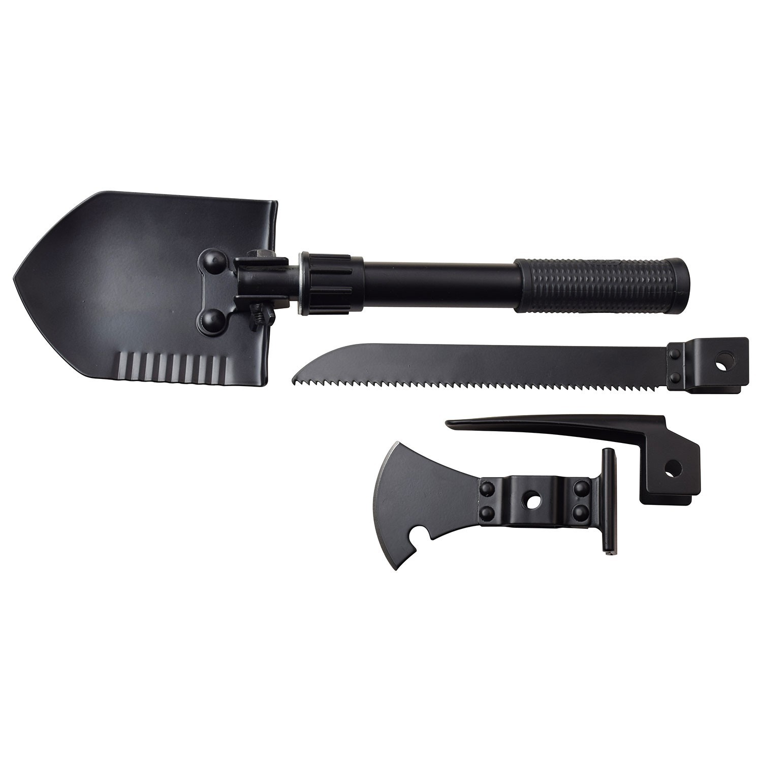 13.50″ Survivor 5-in-1 Multi-Purpose Tool w/Saw, Shovel, Spear, Axe, & Hammer