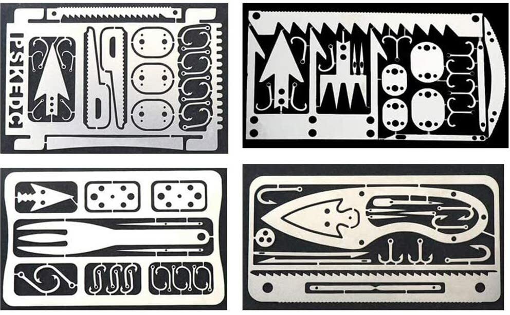 Survival Multitool Card 22 in 1,Steel Credit Card Pocket Sized Survival (4pcs)