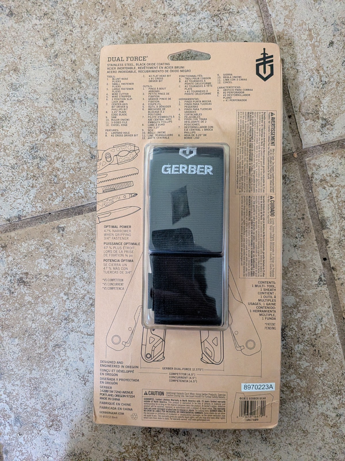 Gerber Dual Force Multi-Tool 12-in-1 Black Pliers Heavy Duty + Sheath NEW