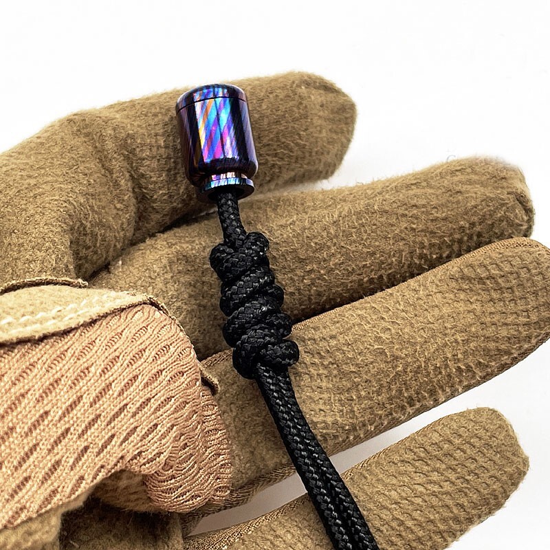 Hot Timascus Parachute Cord Knife Bead Necklace Keychain Pendant Lanyard EDC