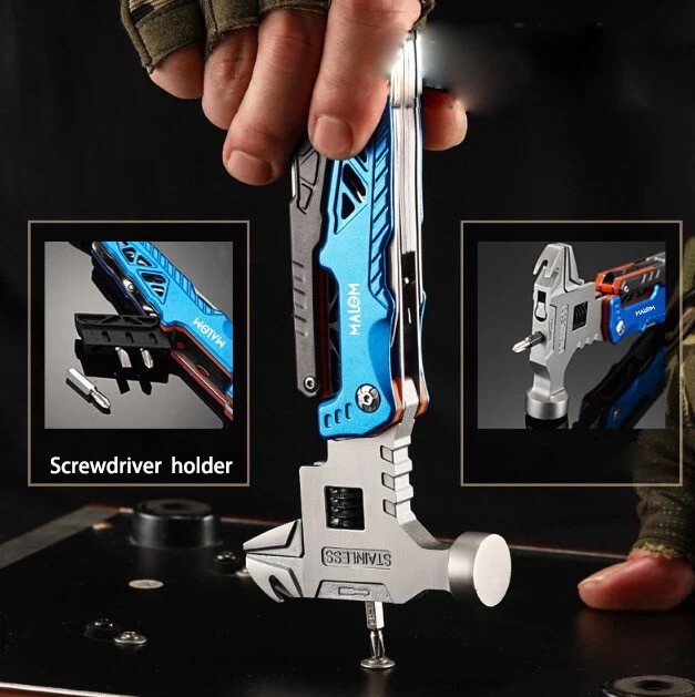 Best Gift Ultimate 18 in 1 Hammer Multitool–for Camping fixing screwdrivers saw