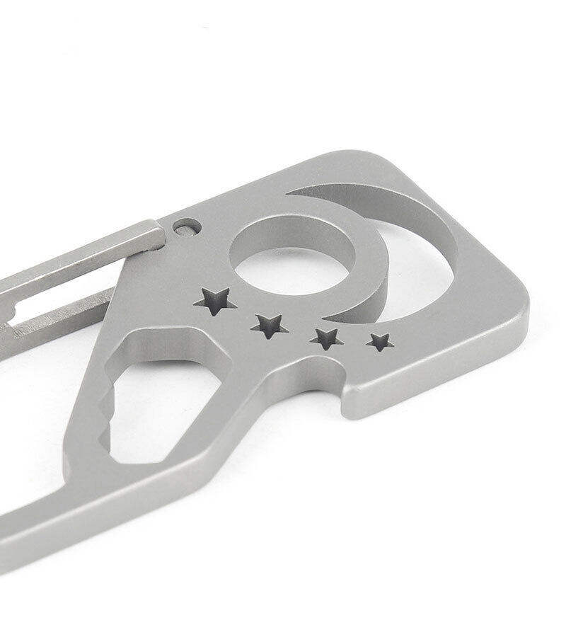 Titanium Alloy Super Car Keychain Carabiner Opener Wrench Outdoor Multi EDC Tool