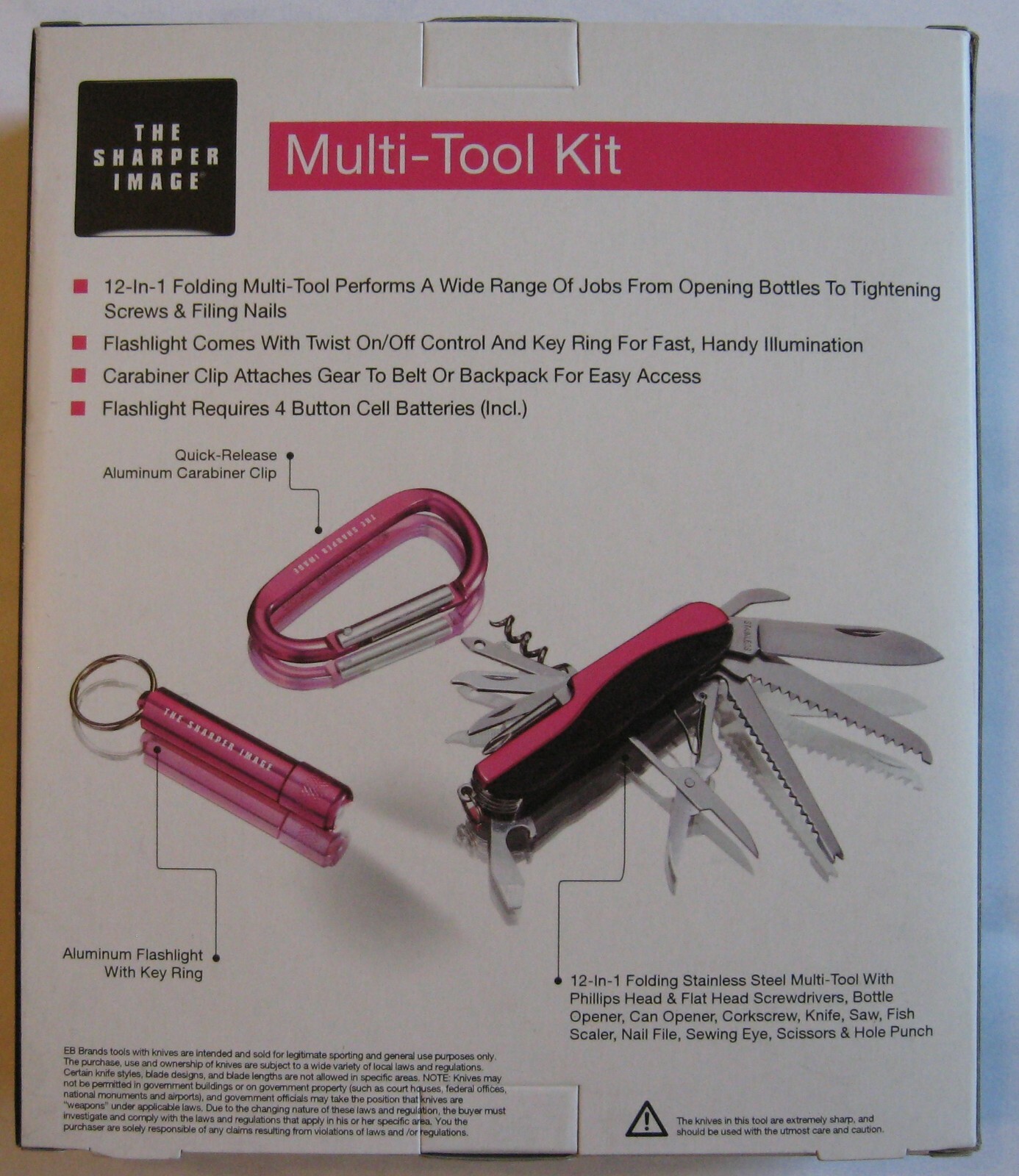 NEW Sharper Image Multi-Tool Pocket Knife Swiss Type Hiking Camping Survival Kit